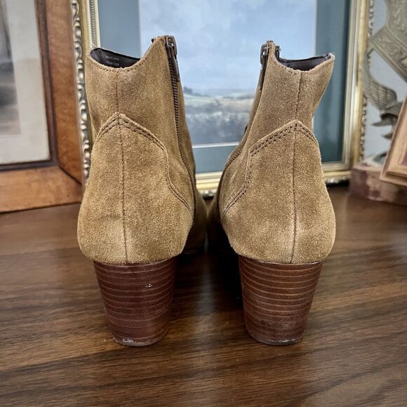 Aldo Tan Brown Suede Zip Ankle Bootie Boot Women Size 8.5 EUC - Picture 5 of 8